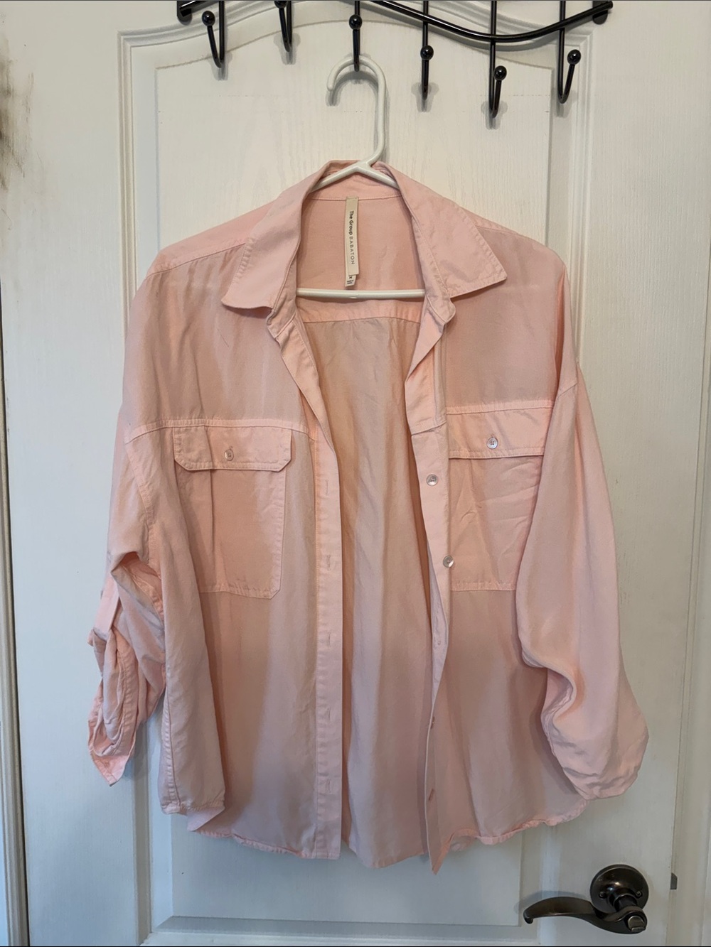 Babaton Pale Pink Button-Down Shirt